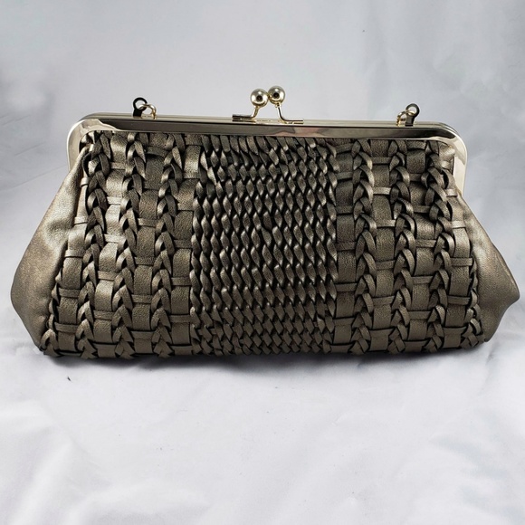 NWOT! Big Budda Pewter Pewter Weaved Small Bag - Picture 2 of 7